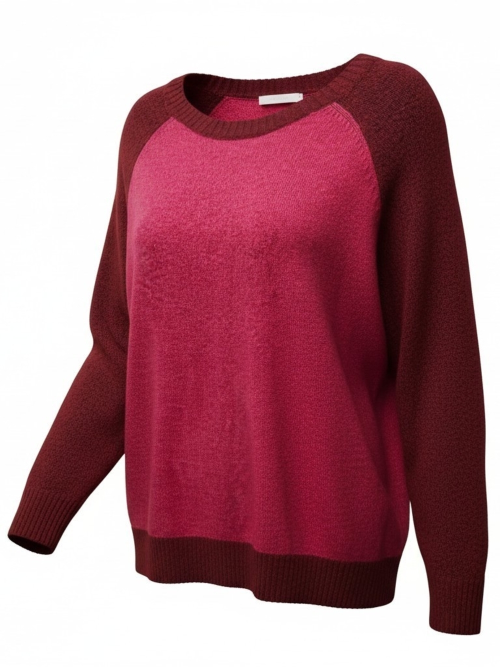 Torrid Vegan Cashmere Colorblock Raglan Pullover Sweater Pink Maroon Plus Size 4